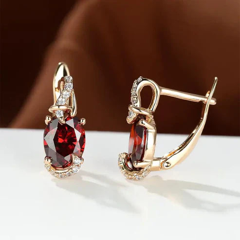 Crimson Twilight Drop Earrings