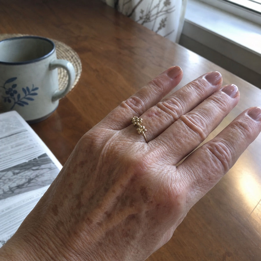 Helen showing her floral gold ring